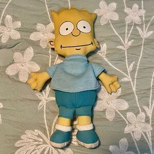 Vintage 1990 Bart Simpson Plush 10" Blue Shirt by Matt Groening 20th Century Fox